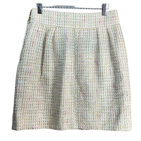 Anthropologie Mise En Scène by Ruffian Cream Tweed‎ Skirt Size 10 - Picture 2 of 8